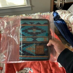 STS Ranchwear Teal Aztec Magnetic Snap Wallet